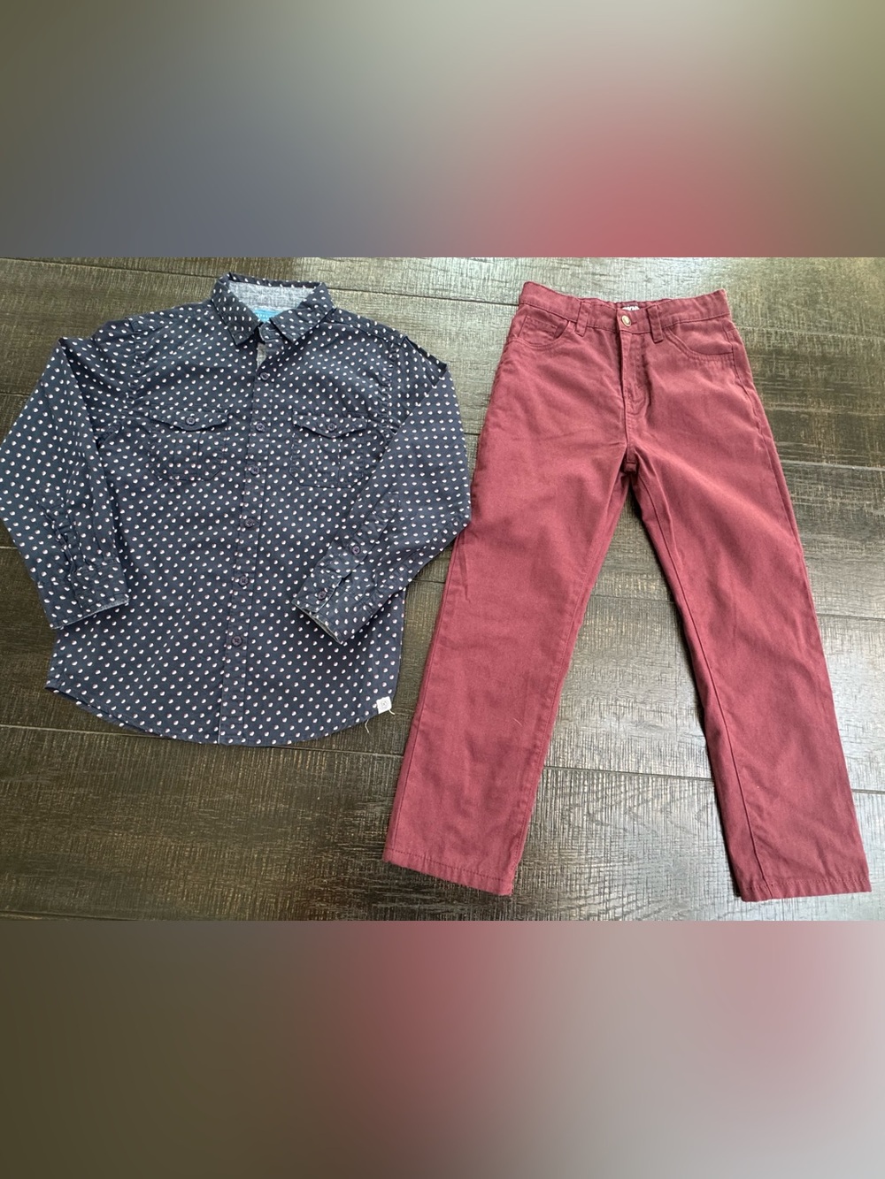 Boys Size 10 Perry Ellis Button-Up Shirt & DKNY Pants Outfit